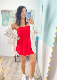 'The Cove' Ivory Oversized Soft Crochet Cardigan