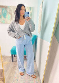 'Easy Does It' Soft Cotton Drawstring Jeans