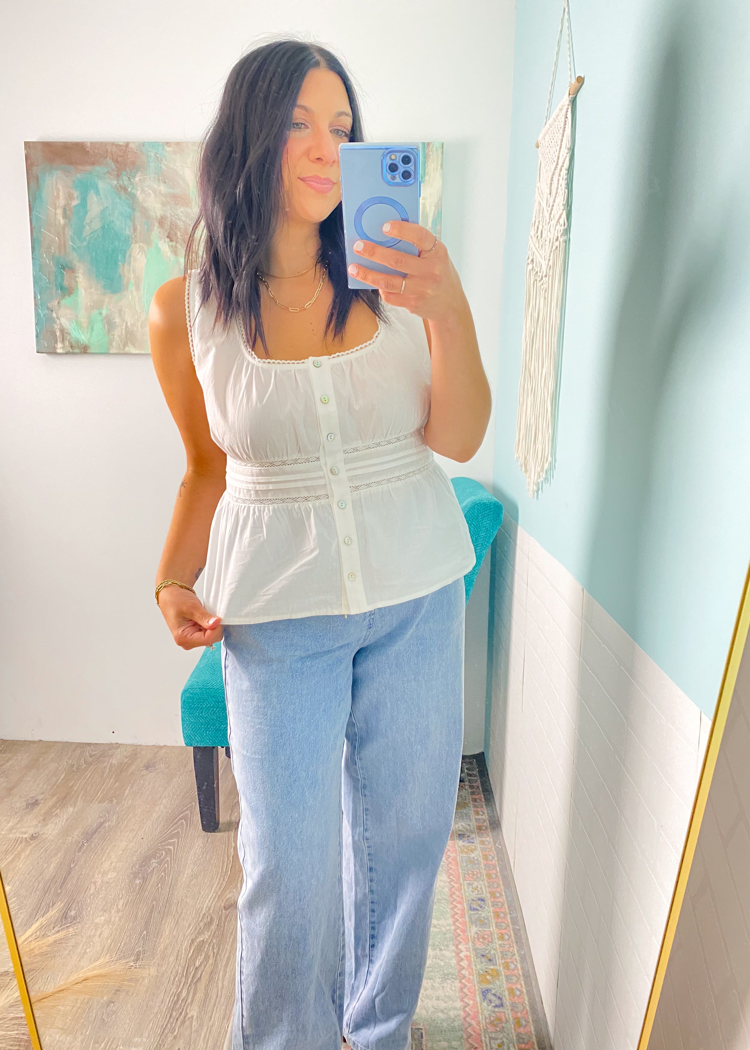 'Easy Does It' Soft Cotton Drawstring Jeans