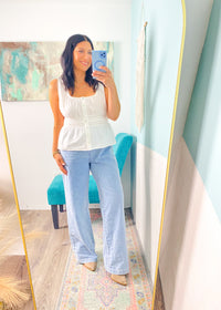 'Easy Does It' Soft Cotton Drawstring Jeans