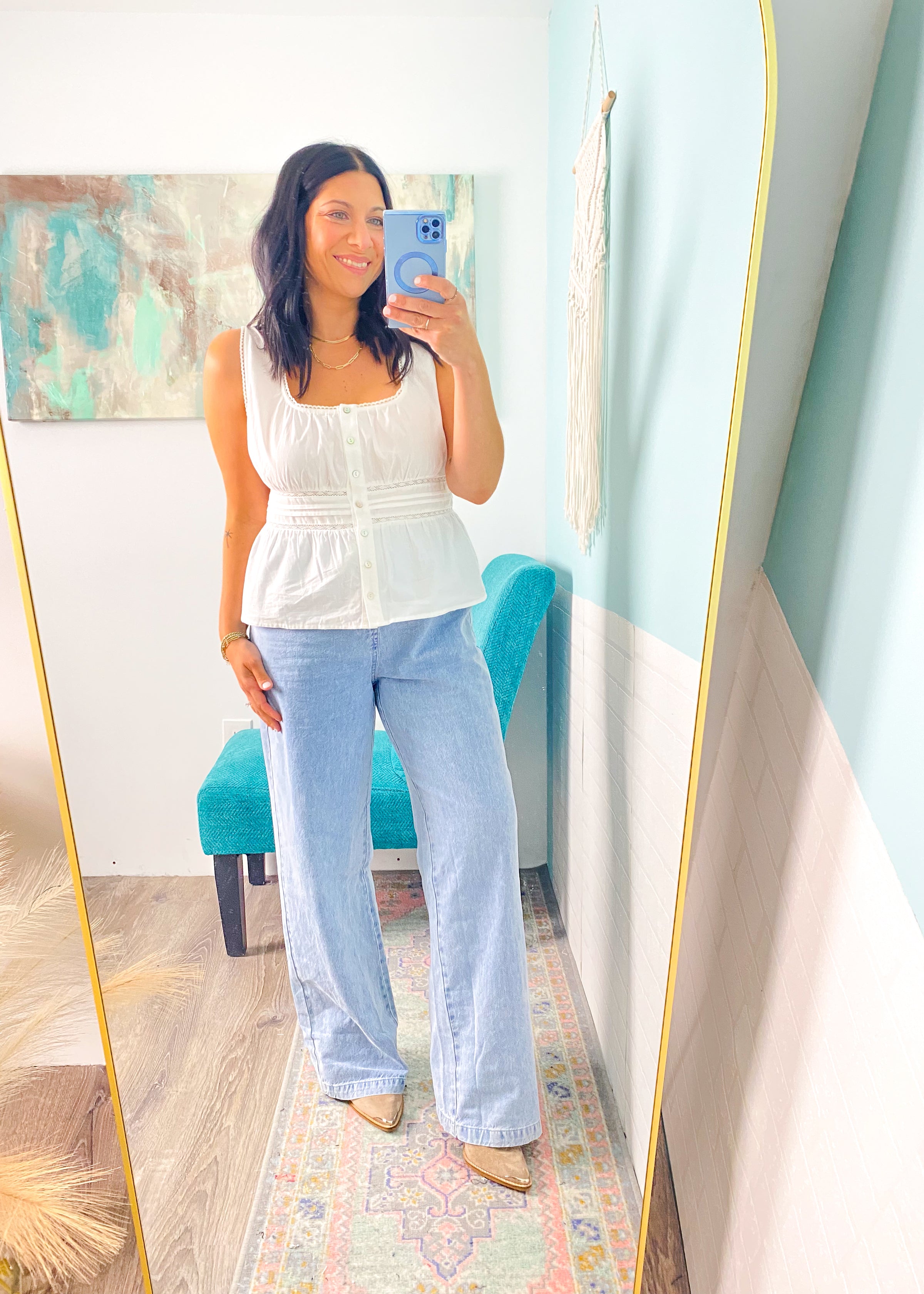 'Easy Does It' Soft Cotton Drawstring Jeans