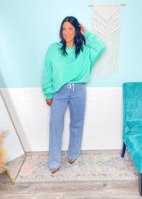 'Easy Does It' Soft Cotton Drawstring Jeans