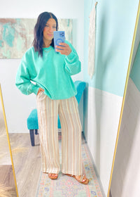 'Sea Glass' Mint Oversized Mineral Wash Sweatshirt