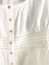 'Brunch Babe' Off White Eyelet Trim Peplum Top