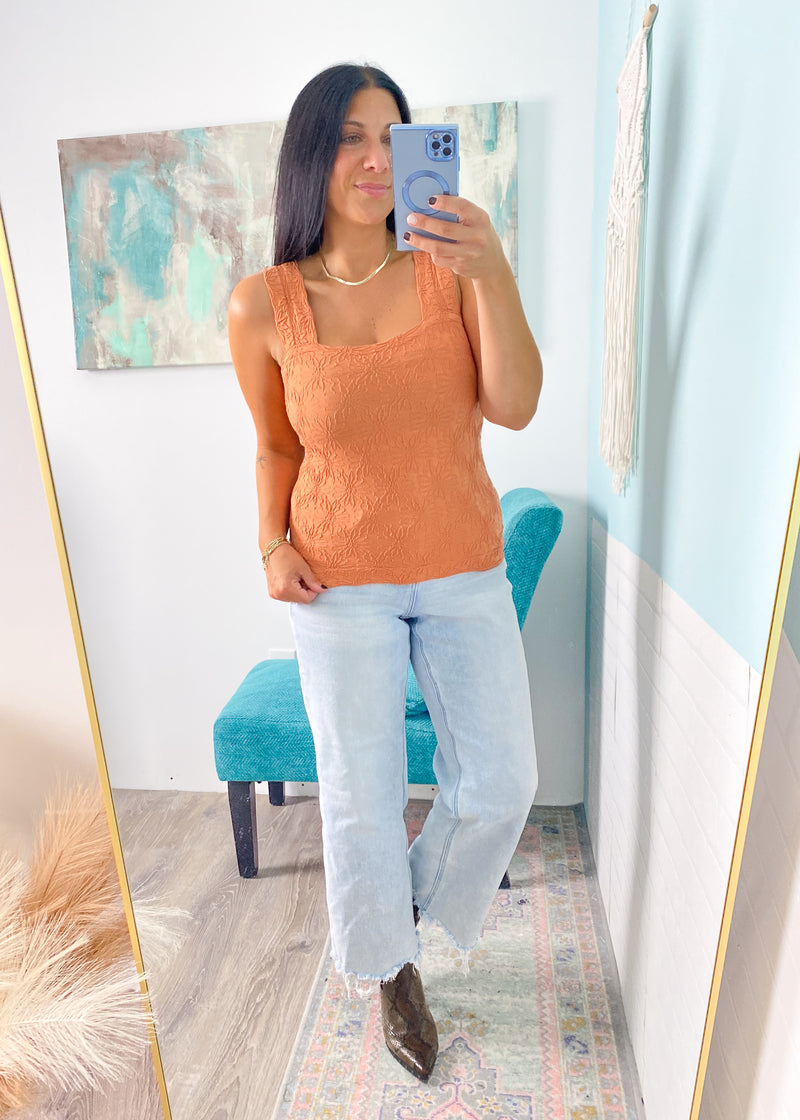 'Golden Hour' Burnt Orange Seamless Tank