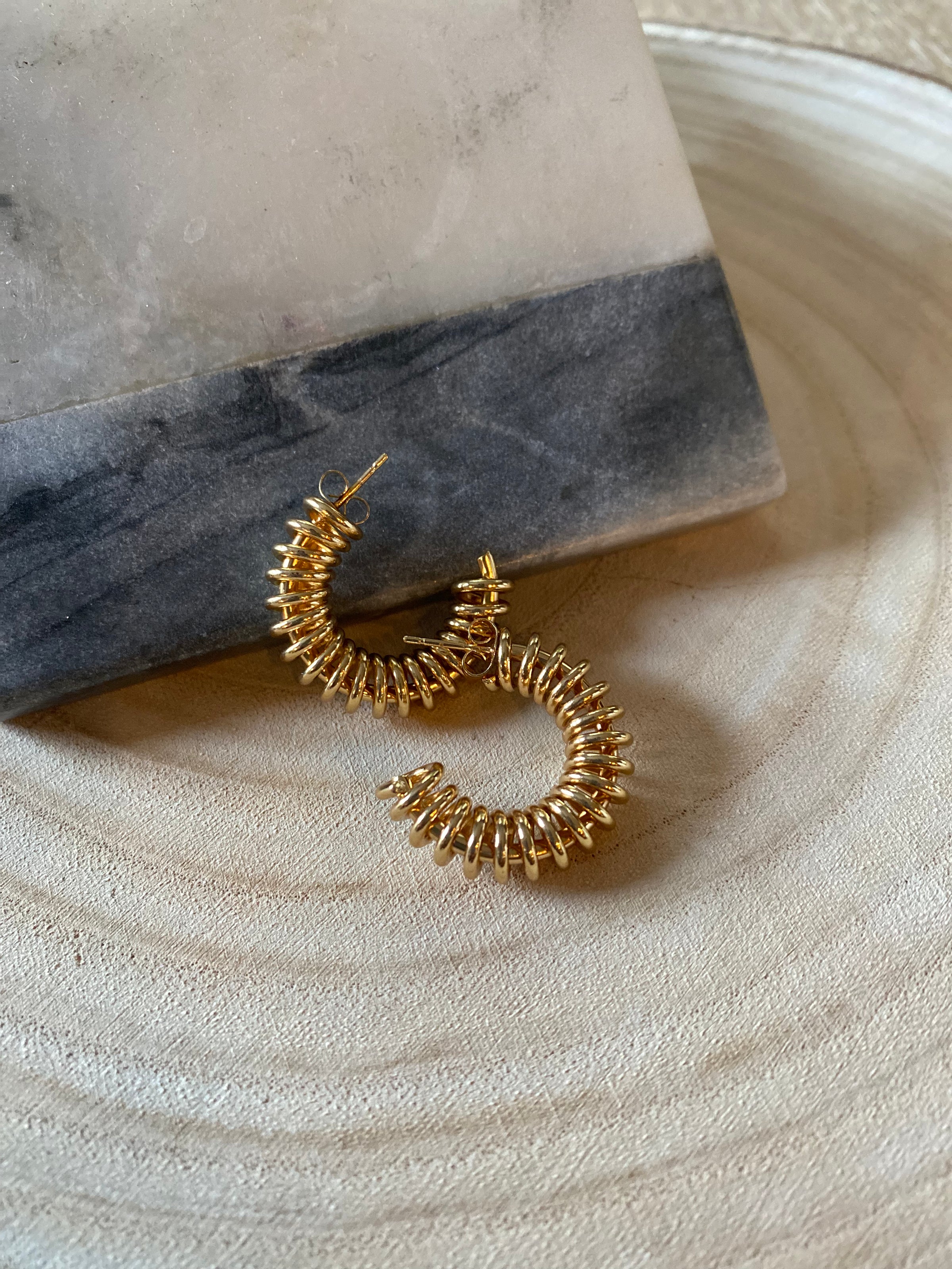 Spiral Gold Water Resistant Hoops
