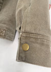 'Willow' Olive Twill Barn Jacket with Corduroy Collar