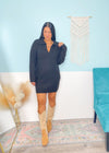 'Nora' Black Polo Sweater Dress