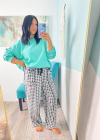 'Route 1' Black + White Gingham Soft Pants