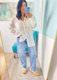 'Carmela' Risen Slouchy Patch Pocket Ankle Boyfriend Jeans