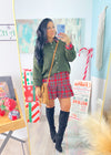 'Merry Mini' Red Plaid Ruffle Mini Dress