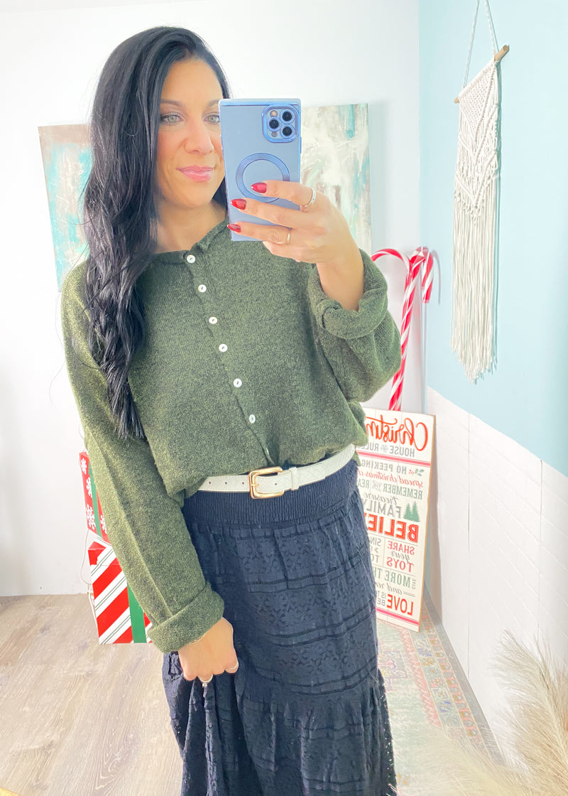 'Everyday Luxe' Hunter Rolled Neck Soft Cardigan