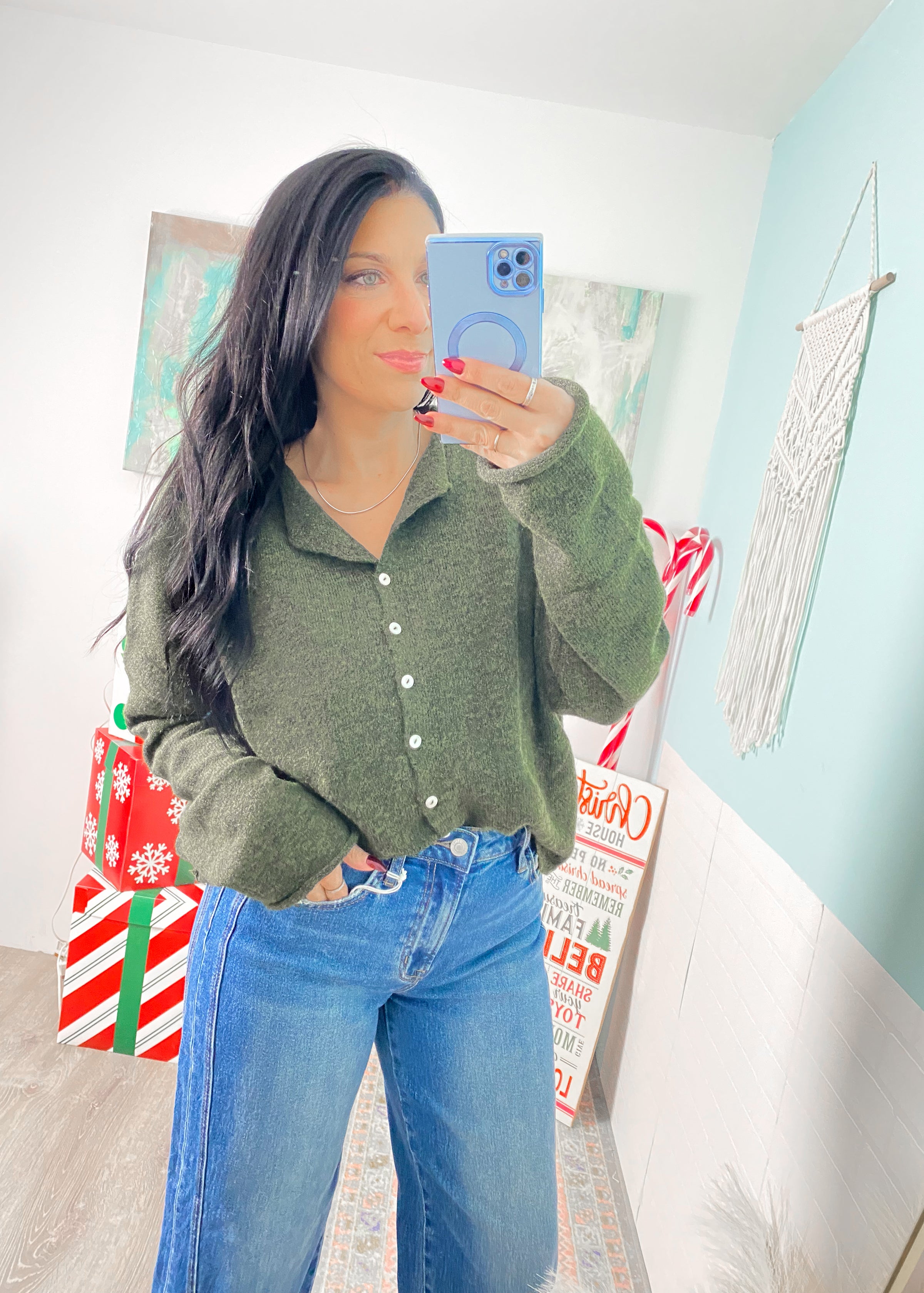 'Everyday Luxe' Hunter Rolled Neck Soft Cardigan