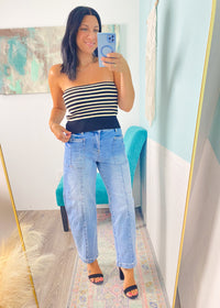 'The Coastline'Ribbed Striped Tube Top
