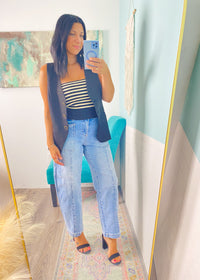 'The Coastline'Ribbed Striped Tube Top