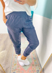 'Double Take' Black Pebble Joggers