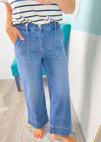 'Georgia' Lovervet Elastic Waistband Cropped Jeans