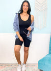 'Hey Kitten' Black Ribbed Short Catsuit Romper-Cali Moon Boutique, Plainville Connecticut