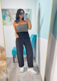 *PREORDER* 'Mina' Risen Black Slouchy Oversized Tapered Jeans