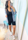 'Hey Kitten' Black Ribbed Short Catsuit Romper-Cali Moon Boutique, Plainville Connecticut