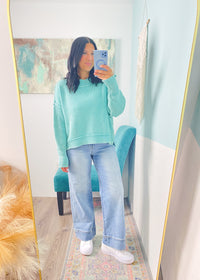 'Caitlin' Risen High Rise Cropped Wide Leg Jeans
