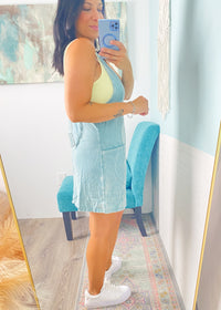 'Coast to Coast' Ash Blue Overall Knit Dress