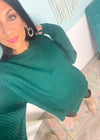 *DOORBUSTER* 'Teagan' Hunter Green Textured Oversized Sweater