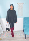 *DOORBUSTER* 'Teagan' Black Textured Oversized Sweater