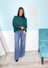 *DOORBUSTER* 'Teagan' Hunter Green Textured Oversized Sweater