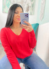 *DOORBUSTER* 'Isla' Ruby Red Slouchy Soft Sweater