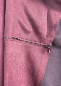 *DOORBUSTER* 'The Envy' Cherry Cola Faux Suede Longline Jacket