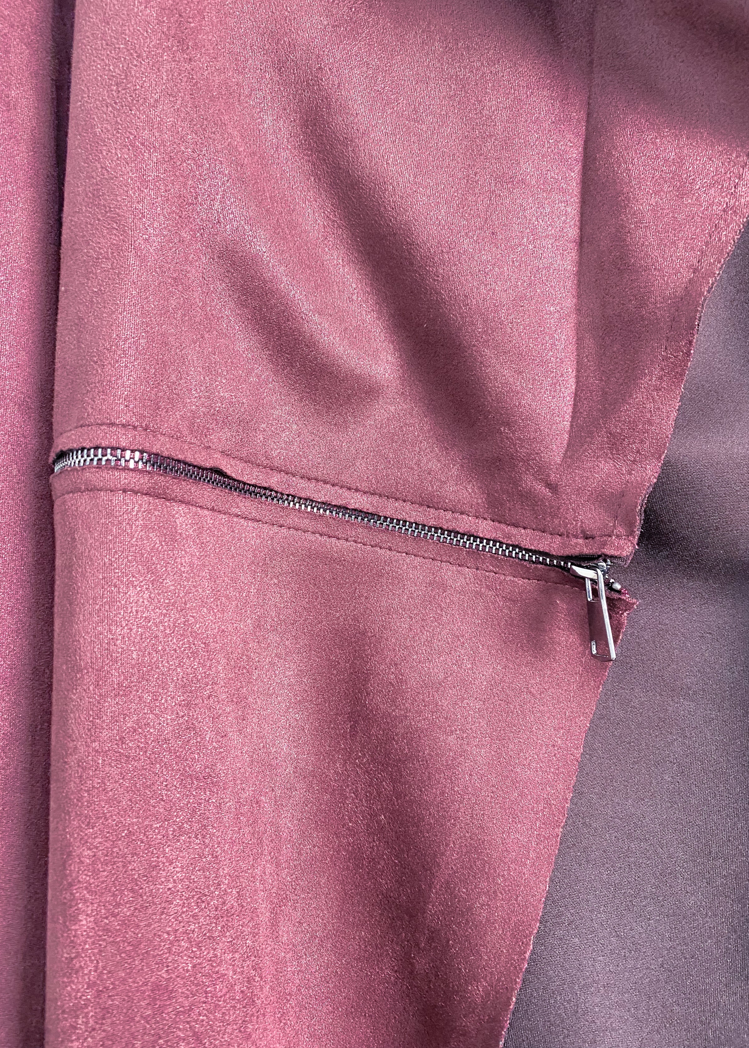 *DOORBUSTER* 'The Envy' Cherry Cola Faux Suede Longline Jacket