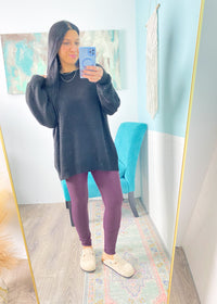 *DOORBUSTER* 'Teagan' Black Textured Oversized Sweater