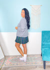 'The Mistletoe Mini' Green Tartan Plaid Skort