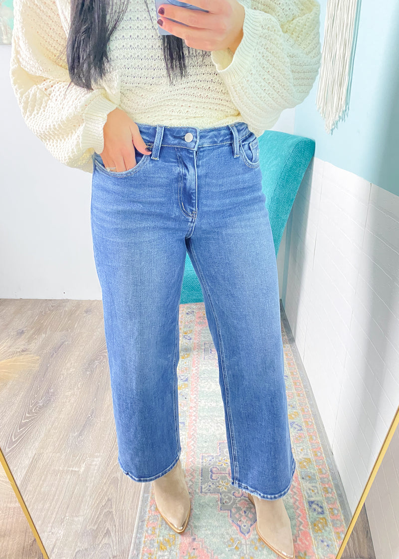 'Amanda' Lovervet Ankle Length Wide Leg Jeans