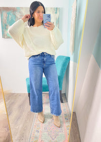 'Amanda' Lovervet Ankle Length Wide Leg Jeans