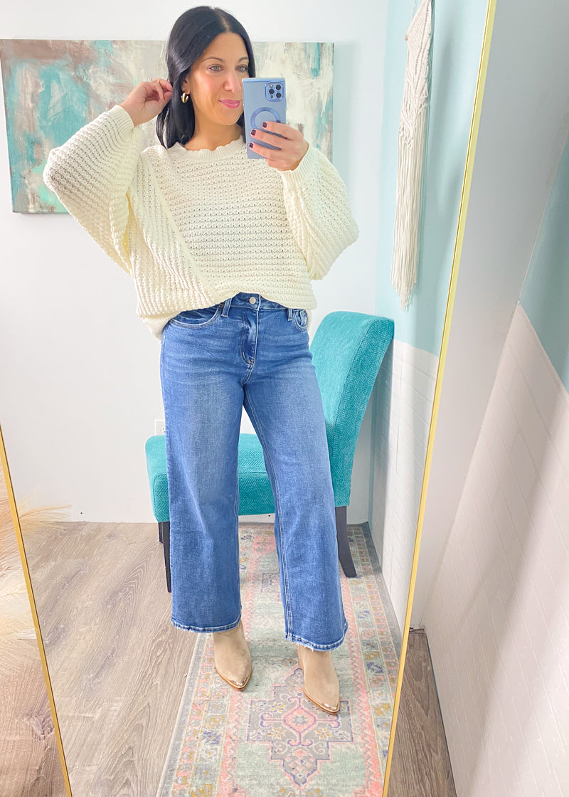 'Amanda' Lovervet Ankle Length Wide Leg Jeans