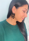 Black Crystal Cascade Earrings