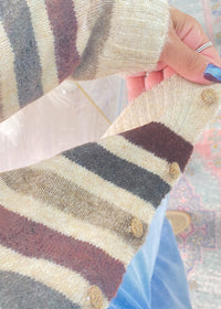 'Leaf Peep' Striped Sweater Cardigan