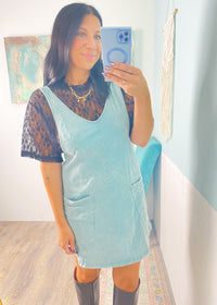 'Coast to Coast' Ash Blue Overall Knit Dress