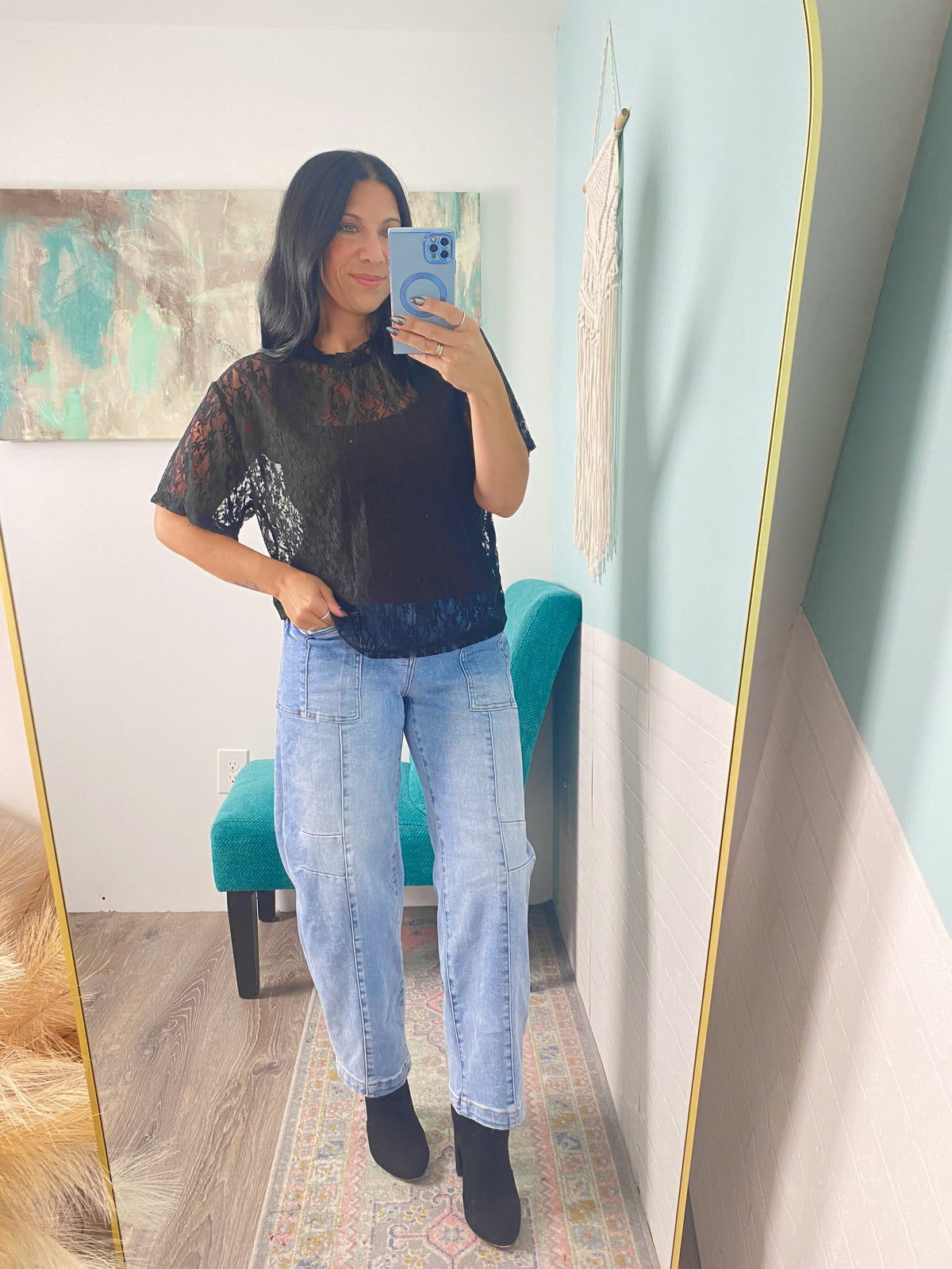 'Hey Buttercup' Lace Black Lace T-Shirt