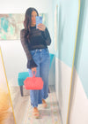 'Miranda' Black Stretchy Lace Bell Sleeve-This black lace top is giving all the sass with the layered bell sleeves. It features a super stretchy and soft lace fabric, a low mock neck and a multi layered bell sleeve.-Cali Moon Boutique, Plainville Connecticut
