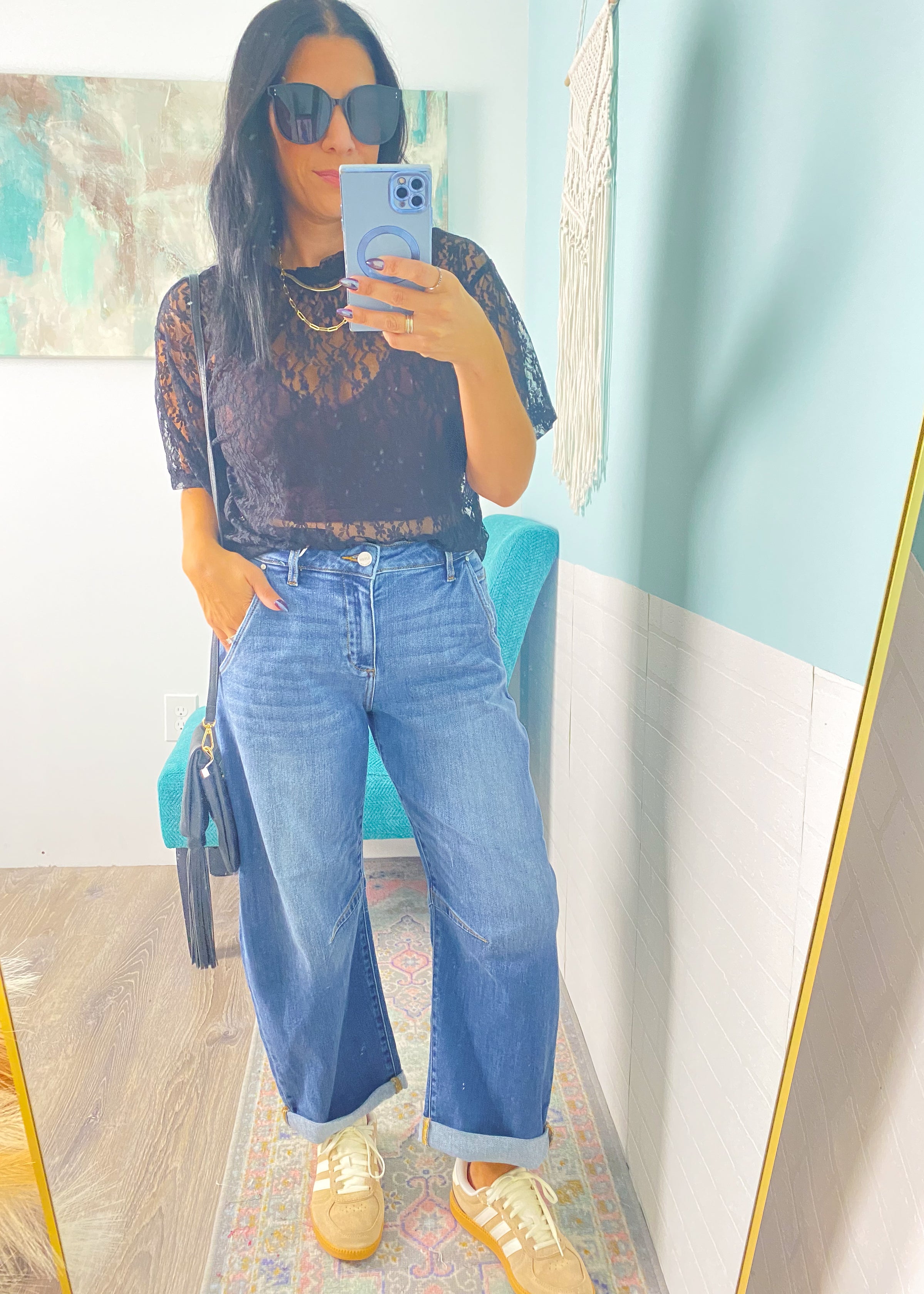 'Becky' Risen Slouchy Cropped Barrel Jeans