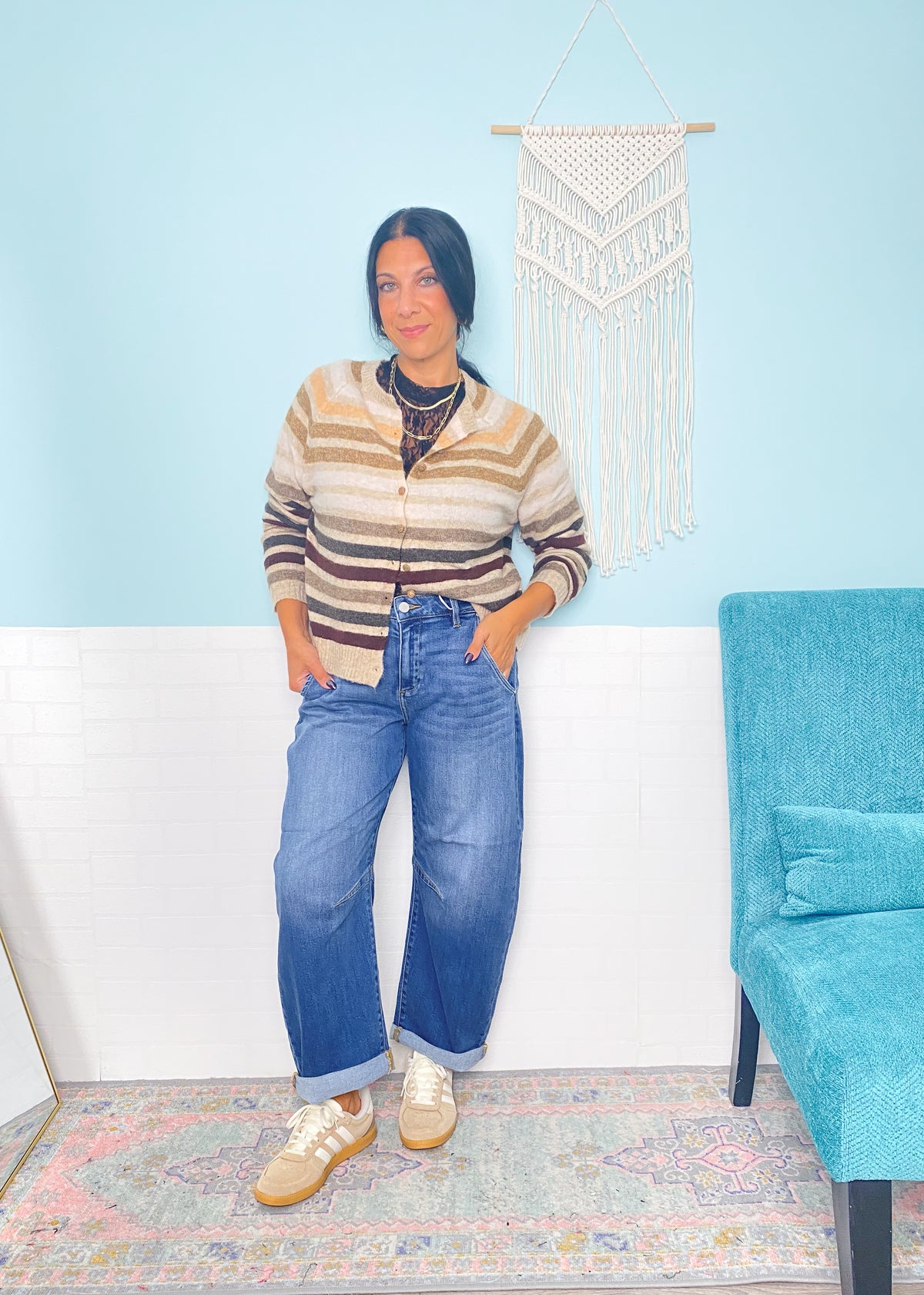 'Becky' Risen Slouchy Cropped Barrel Jeans
