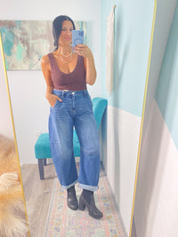 'Becky' Risen Slouchy Cropped Barrel Jeans