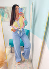 'Y2K' Wide Leg Comfort Stretch Jeans with Side Slits and Drawstring Detail-Bringing it back with these ultra stretchy wide leg jeans featuring side slits and a drawstring front detail. -Cali Moon Boutique, Plainville Connecticut