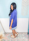 'Starstruck' Washed Blue Star Patch Soft Shirt-The tonal star patches on this shirt are the "stars" of the show, but the beyond soft and flowy fabric are a very close second! A fun and unique shirt for the summer bbq's and patriotic parties! 4th of July, Memorial Day shirts-Cali Moon Boutique, Plainville Connecticut