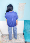 'Starstruck' Washed Blue Star Patch Soft Shirt-The tonal star patches on this shirt are the "stars" of the show, but the beyond soft and flowy fabric are a very close second! A fun and unique shirt for the summer bbq's and patriotic parties! 4th of July, Memorial Day shirts-Cali Moon Boutique, Plainville Connecticut
