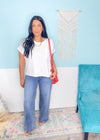 'Free to Dream' Off White Textured Slub Boxy Top-This off white top is your go-to for everyday chic. Made from a textured slub cotton giving it a substantial feel without being heavy. It features a relaxed boxy fit and stretch that drapes just right. Semi cropped for an effortless cool fit.-Cali Moon Boutique, Plainville Connecticut