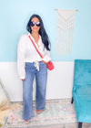 'Liberty' White Double Gauze Frayed Hem Shirt-This gauze button down shirt is a Spring + Summer essential for every closet, every year! Featuring a double gauze fabric, frayed hems giving it extra detail and functional buttons. Work & beach friendly!-Cali Moon Boutique, Plainville Connecticut